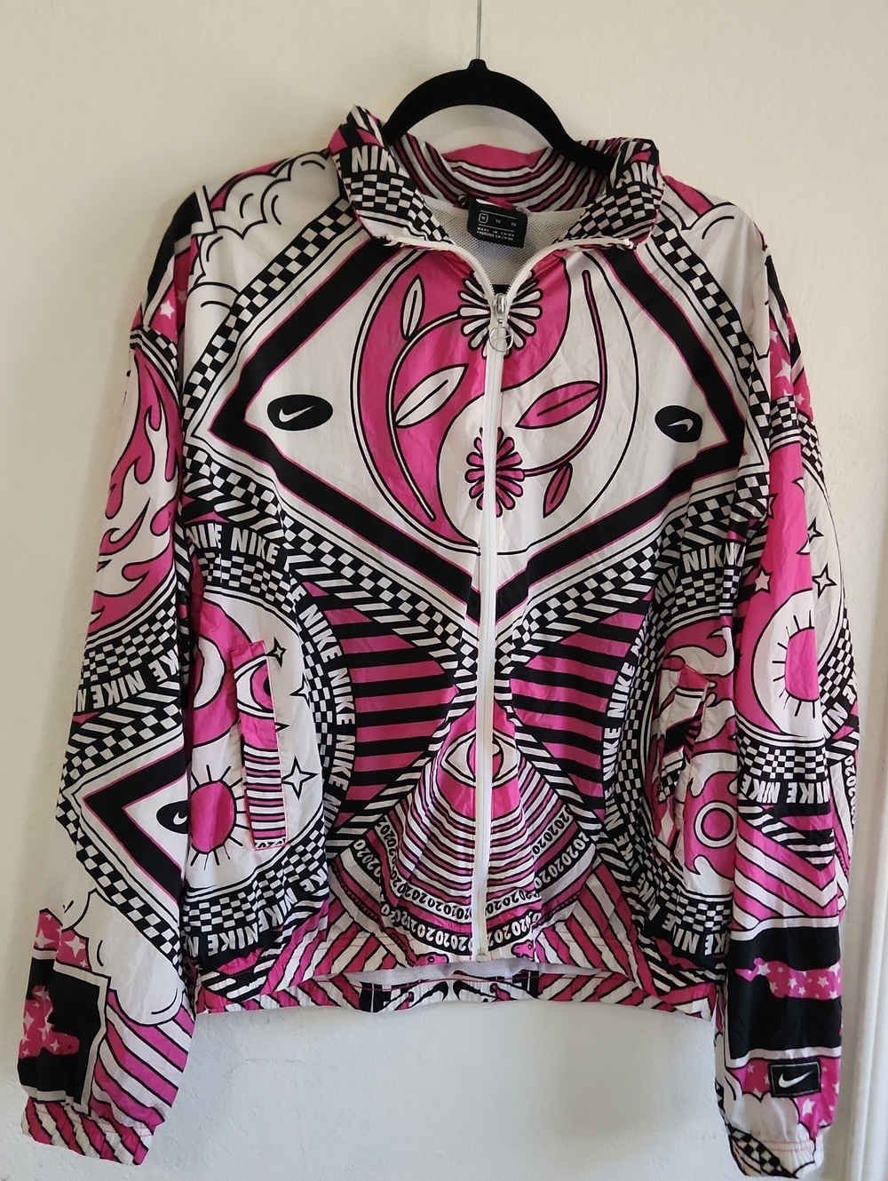 Y2k Retro ​Nike Sportswear Psychedelic Print Windbreaker Jacket XL Maximalist